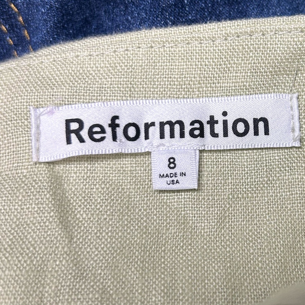 Reformation Solana Green Linen Dress - Picture 11 of 12